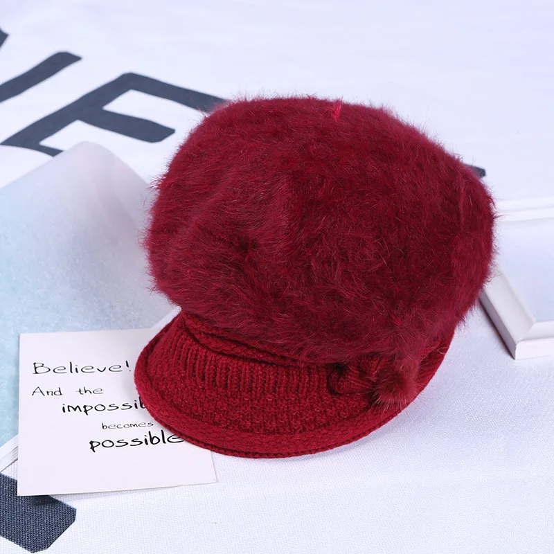 Шапка из кроличьего меха с бантом Осень-зима | Аксессуары для одежды