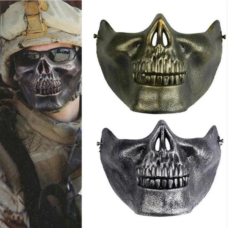 

Halloween Lower Half Face Skull Mask Halloween Party Cosplay Costume Horror Halloween Cosplay Skull Skeleton Protect Gear Guard