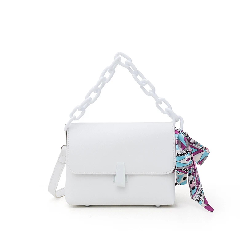 

2020 New Acrylic Chain Small Square Bag Fashion Casual Silk Scarf Shoulder Messenger Bags High Quality Women Purse and Handbags