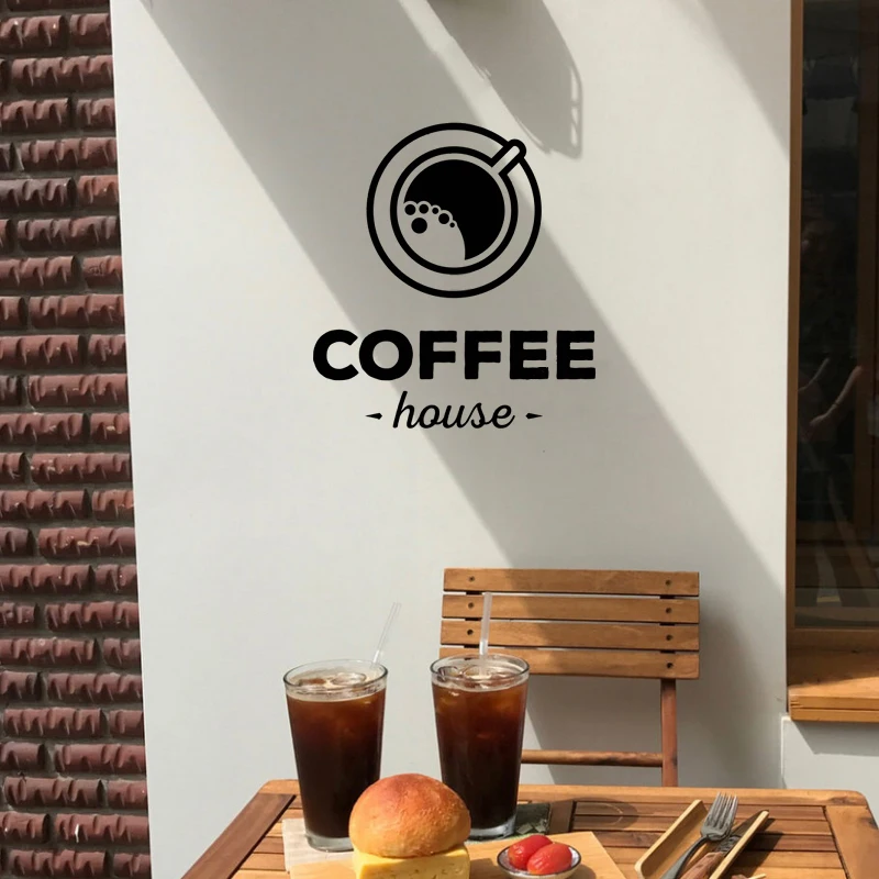 Кофейня наклейка чашка с молочным чаем виниловый художественный Настенный декор