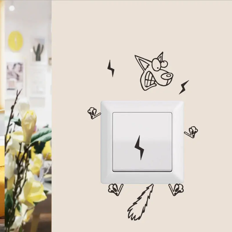 Настенный стикер с электрошоком для мультфильма Собака съемные забавные