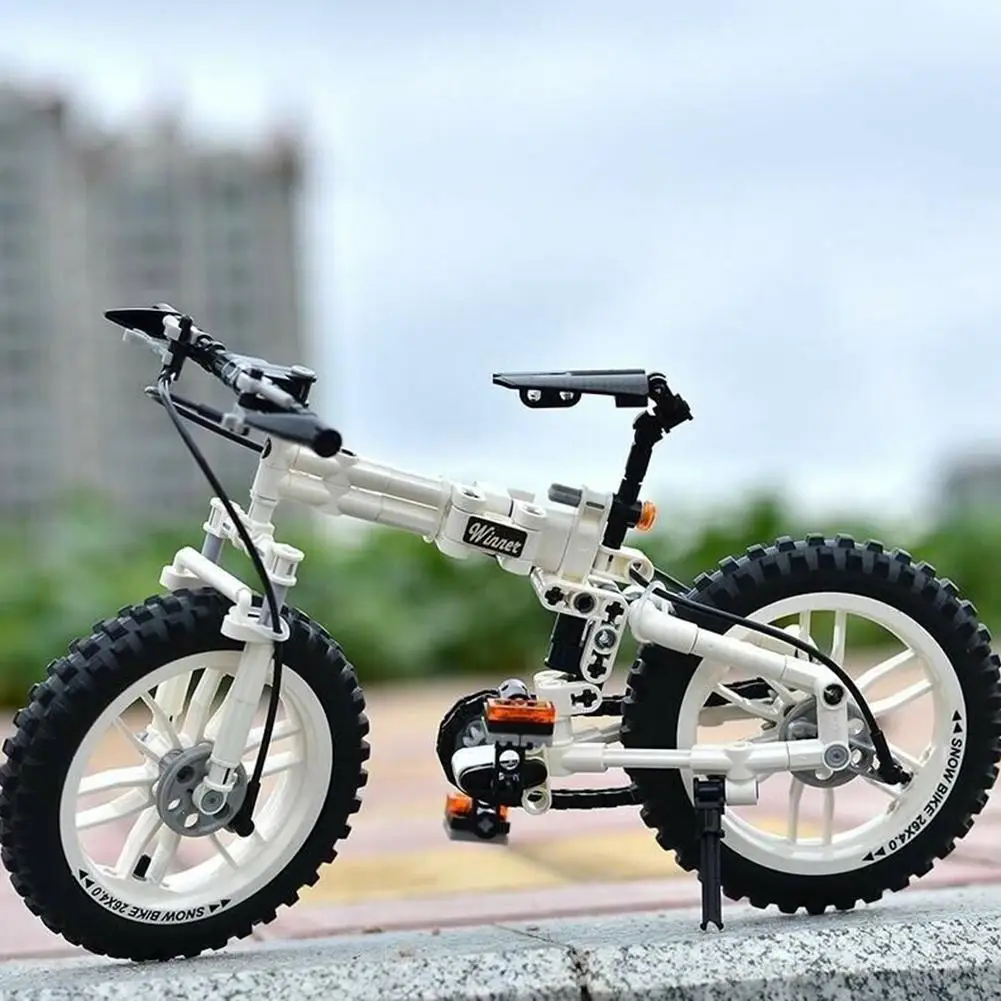 

242PCS Folding Bicycle Standing Building Blocks Model Alloy Collapsible Bicycle Model Birthday Education Gift