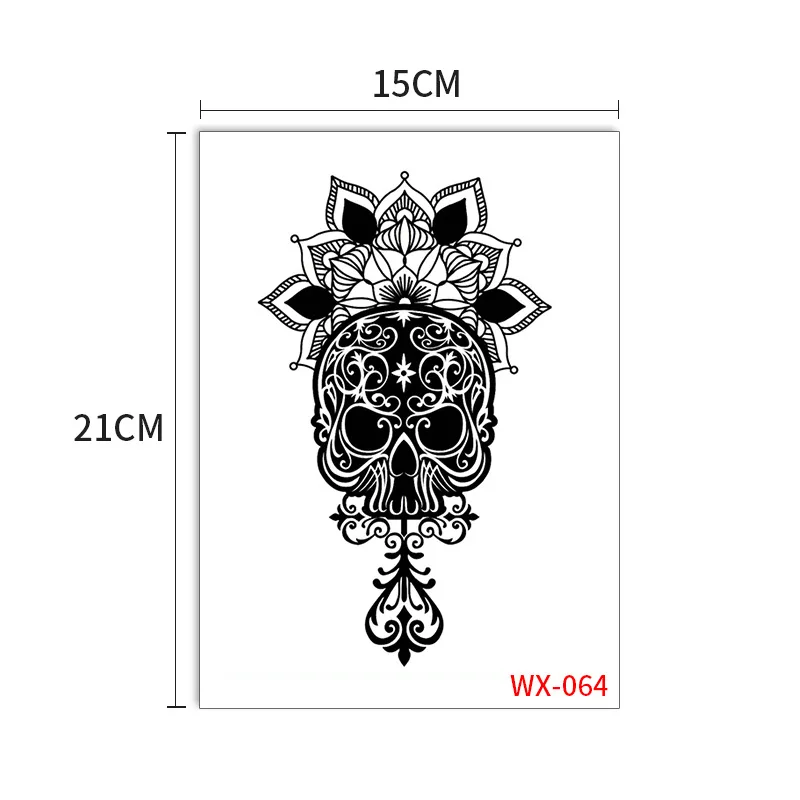 

40 Kinds Adults Big Tattoo Temporary Waterproof Flowers Skull Eagle Totem Letters Body Art Arm Stickers Convenient Disposable