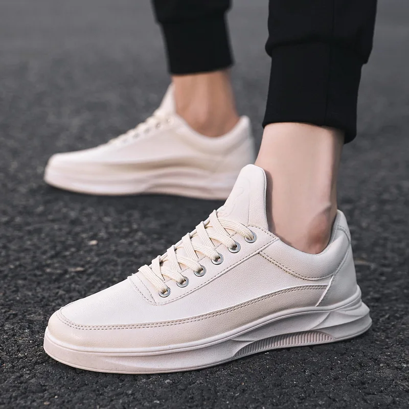 Мужская Белая обувь; удобная обувь на шнуровке; tenis masculino; высокое качество; zapatillas hombre deportiva; мужская повседневная обувь