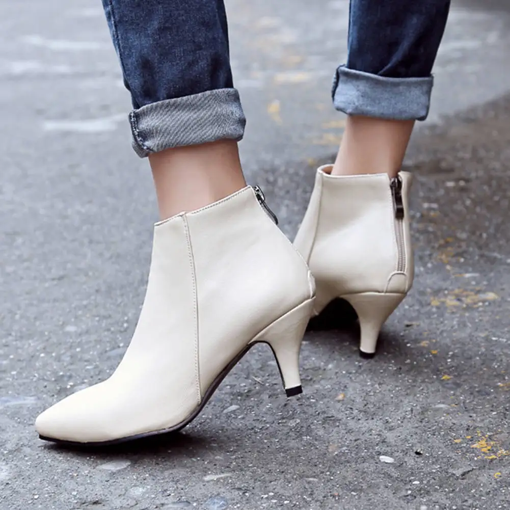 SARAIRIS/большие размеры 33-48, новые женские пикантные ботинки, модная обувь с острым носком на молнии, женские вечерние ботильоны для офиса на осень и зиму