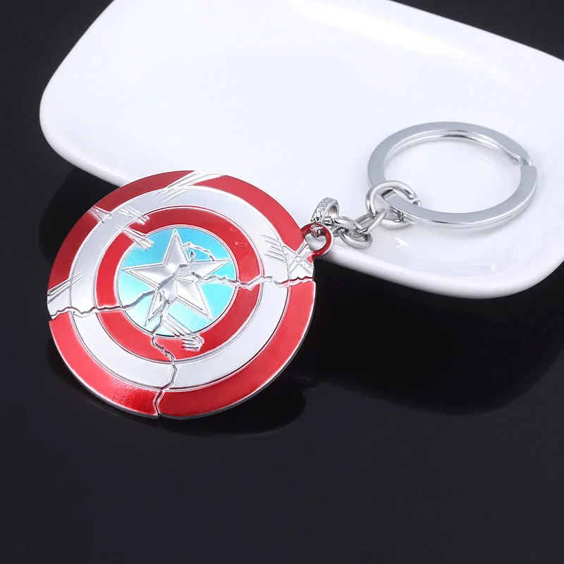 Капитан Америка поврежденный брелок со щитом мстители супергерой Steve Rogers оружие металлический брелок для мужчин и женщин Аксессуары для машины, сумки