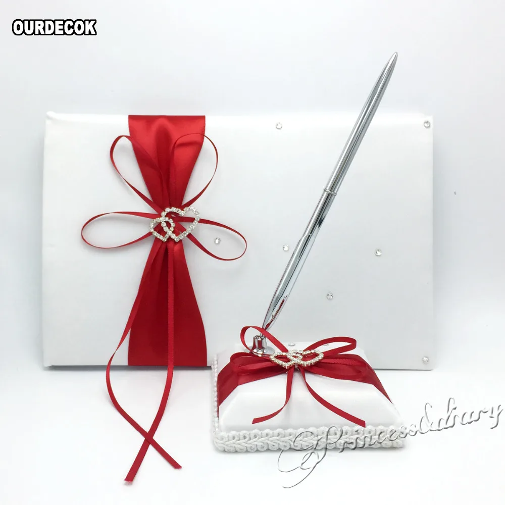 4 шт./компл. красное свадебное украшение свадебная атласная Подушка с кольцом +