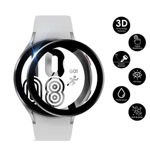 Soft Glass For Samsung Galaxy Watch 4 44mm 40mm 3D HD All-around Protector Galaxy Active 2/Watch4 Screen Protector Film