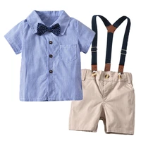 wholesale toddler baby boy suspender set clothes for summer 1 2 3 years kids boy clothing set