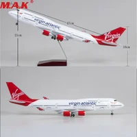 in stock 1/150 Virgin Atlantic Airways B747-400 Passanger Plane with LED Voice Light Displa for cellection
