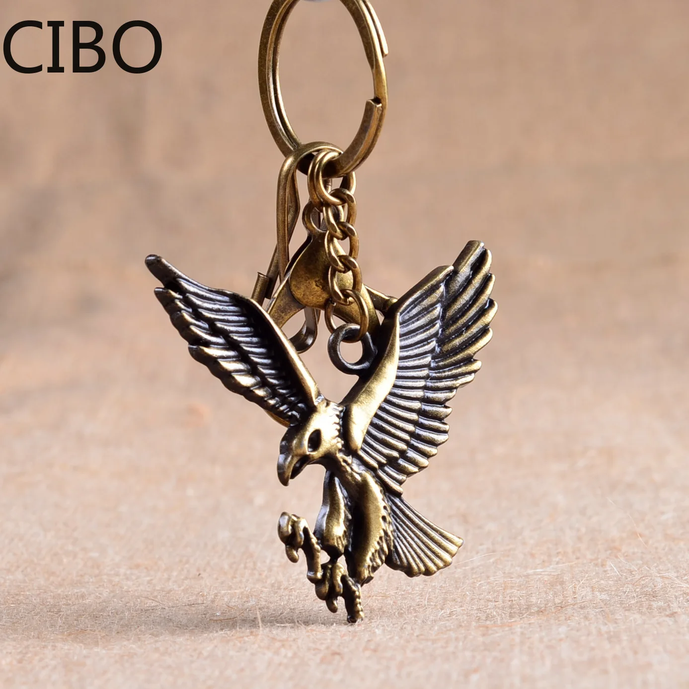 2019 Новая мода Винтаж бронзовый орел брелок на ключи с кольцом из сплава для