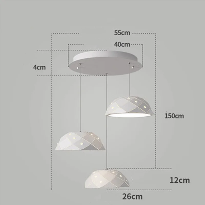 Алюминиевая полукруглая Простая Современная креативная светодиодная Люстра для