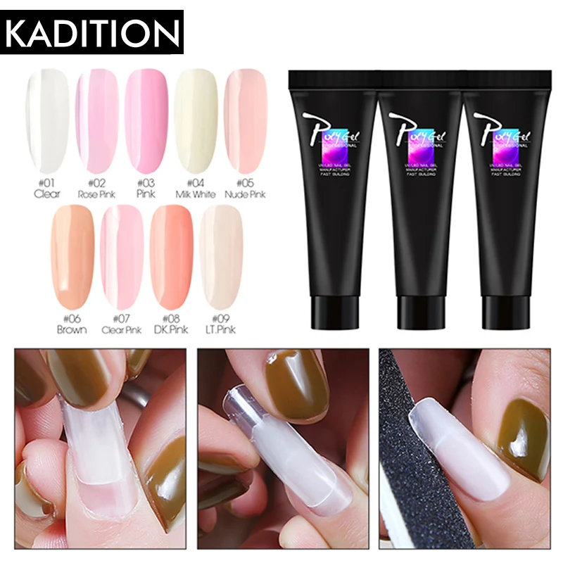 KADITION поли гель прозрачный гель для защиты ногтей гель полигель Набор декоративных цветов полигель Быстрый твердый желе лак для ногтей