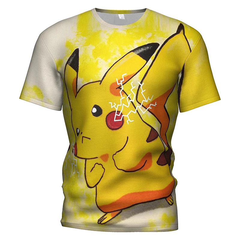 Костюм с рисунком покемона Мужская 3D футболка кигуруми Пикачу одежда Покемон го