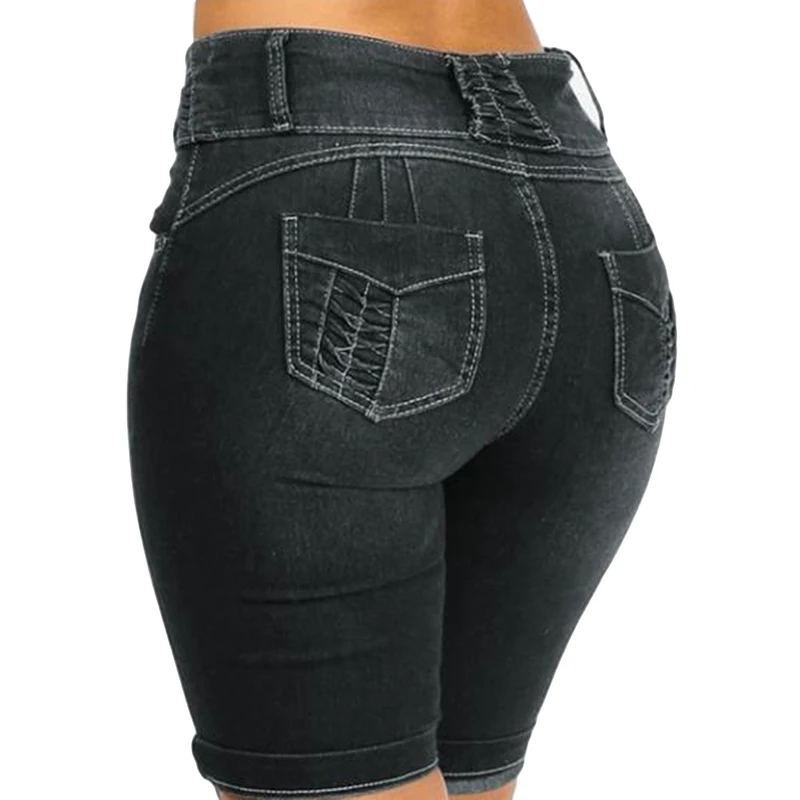 Женские джинсы на молнии с пуговицами брюки до колена Осенние узкие модные