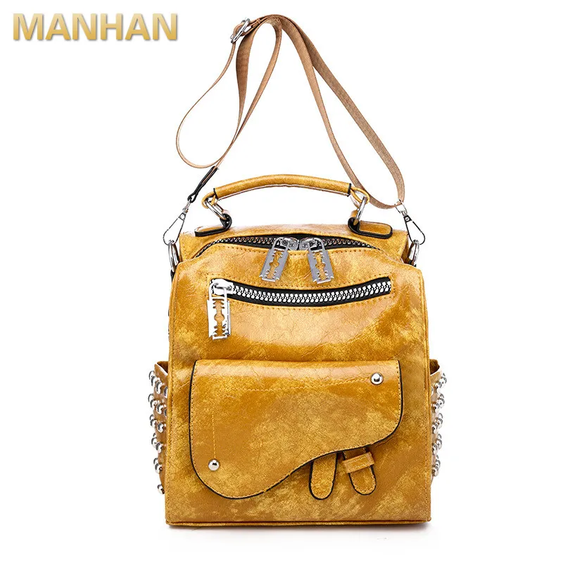 

High Quality PU Leather Backpacks for Teenage Girls School Shoulder Bags Backpack Multi-function Women Small Backpack Mochila M