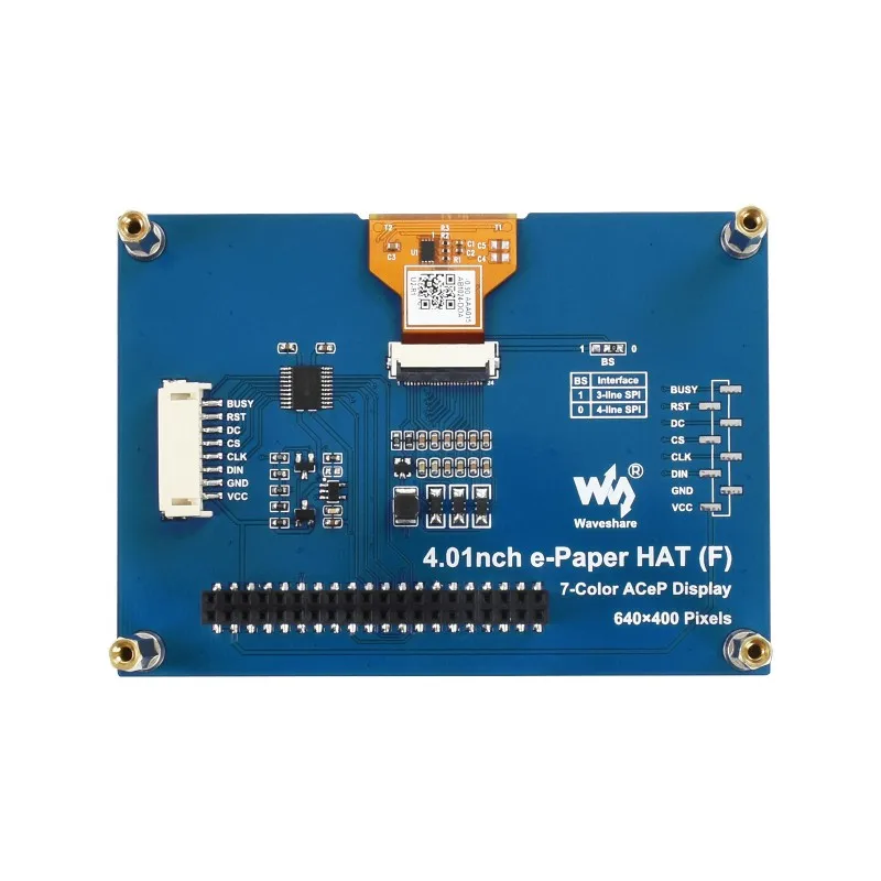 4 01 дюймов Цвет Фул E-Бумага E-Ink Дисплей шапка для Raspberry Pi 640 × 400 Пиксели ACeP 7-Цвет SPI