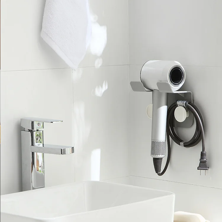 

Hair Dryer Holder Shelves and Supports Bathroom Organization Rack Accessories for Convenience Washing Stands Household Items