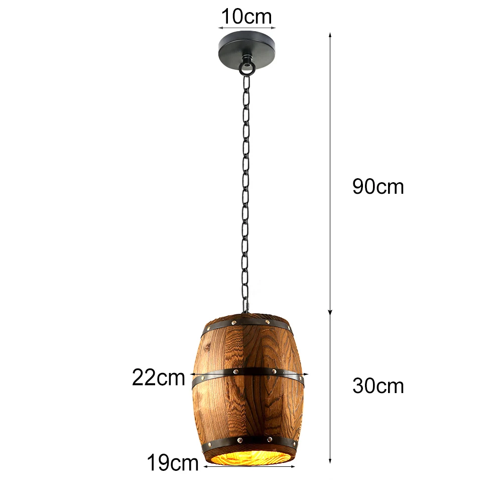 

Led Creative Hanging Fixture Pendant Lighting Wood Wine Barrel Suitable For Bar Cafe Lights DIY Ceiling Restaurant Barrel Lamp