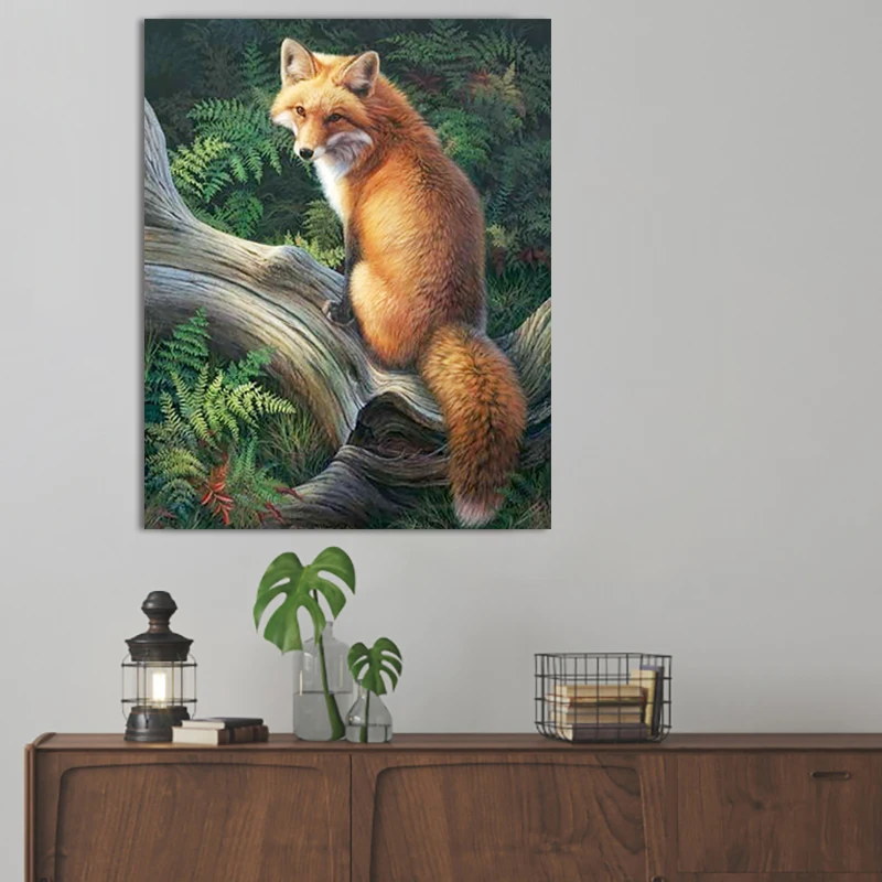 Diy живопись по цифровой картине картина номерам с комплектом животных лиса