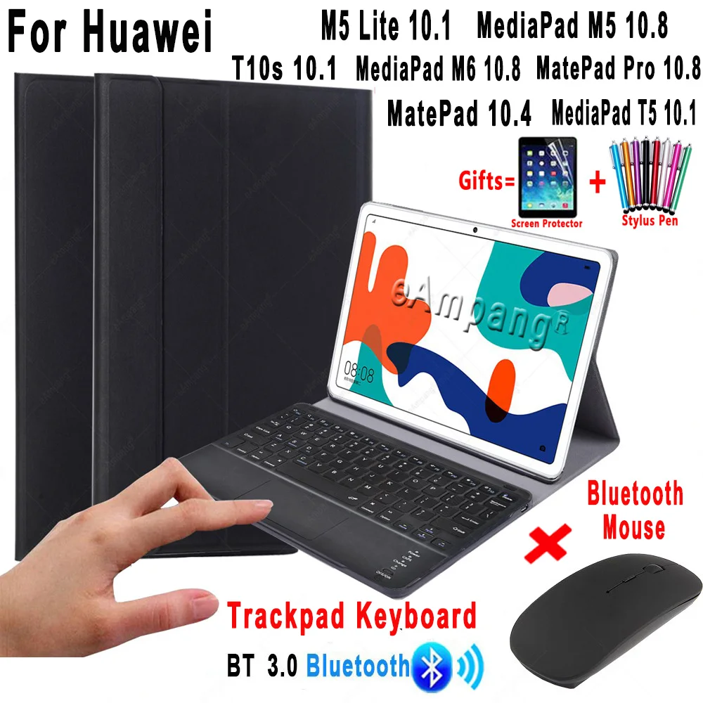 

For Huawei Case with Touchpad Keyboard Mouse For Huawei Matepad 10.4 T10s 10.1 Pro 10.8 Mediapad M5 10 Pro M6 10.8 M5 Lite 10 T5