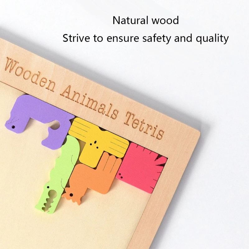 

45BF DIY 3D Puzzle Toddler Montessori Educational Teris Early Learning Jigsaw Toy Teaching Tangram Interactive Puzzle Board