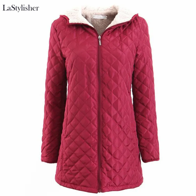 Теплая Женская куртка из берберского флиса Длинная зимняя с капюшоном пальто