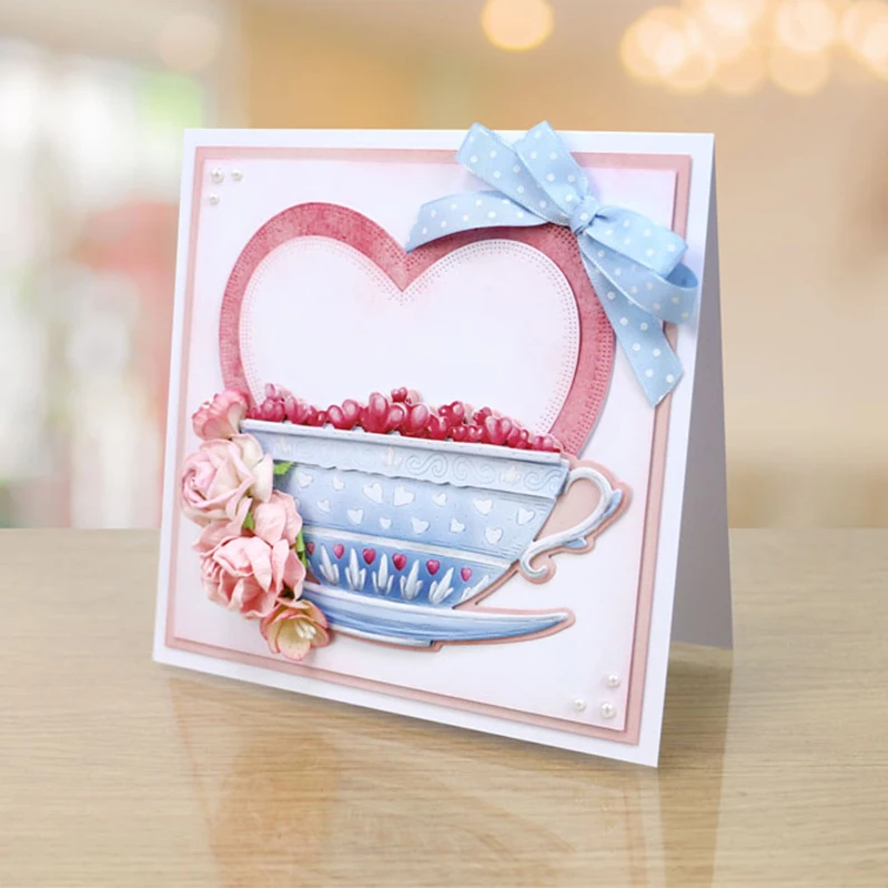 

Coffee Cup European Elegant Love Style Metal Cutting Dies Scrapbooking Paper DIY Cards Crafts Embossing Die Cuts New 2019