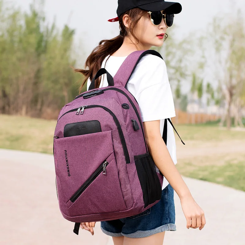 Рюкзак для ноутбука Мужской и Женский Повседневный простой из ткани Оксфорд