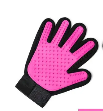 Pink Left Pet Cat поводок-перчатка для собак Deshedding Щетка перчатка сенсорный мягкий Кот товары для красоты массаж спины мех мытье гребень щетка для чистки - Цвет: Pink Left