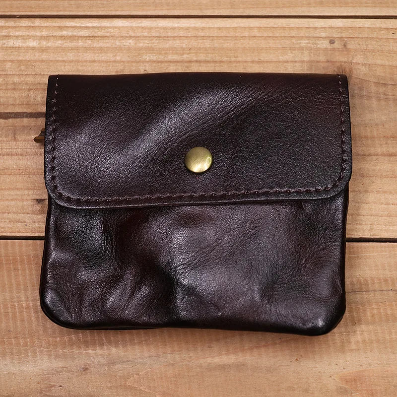 

Vintage Style Men Leather Coin Purse Wallet Clutch Key Holder Zipper Small Soft Bag Mini Bag