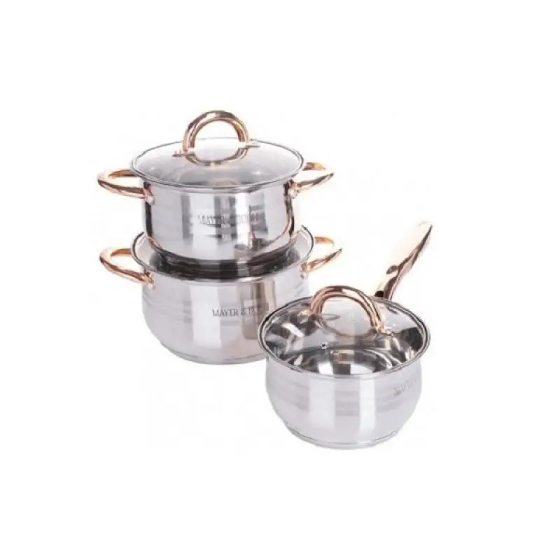 Набор посуды для приготовления MAYER &amp BOCH 6 предметов золотые ручки | Дом и сад