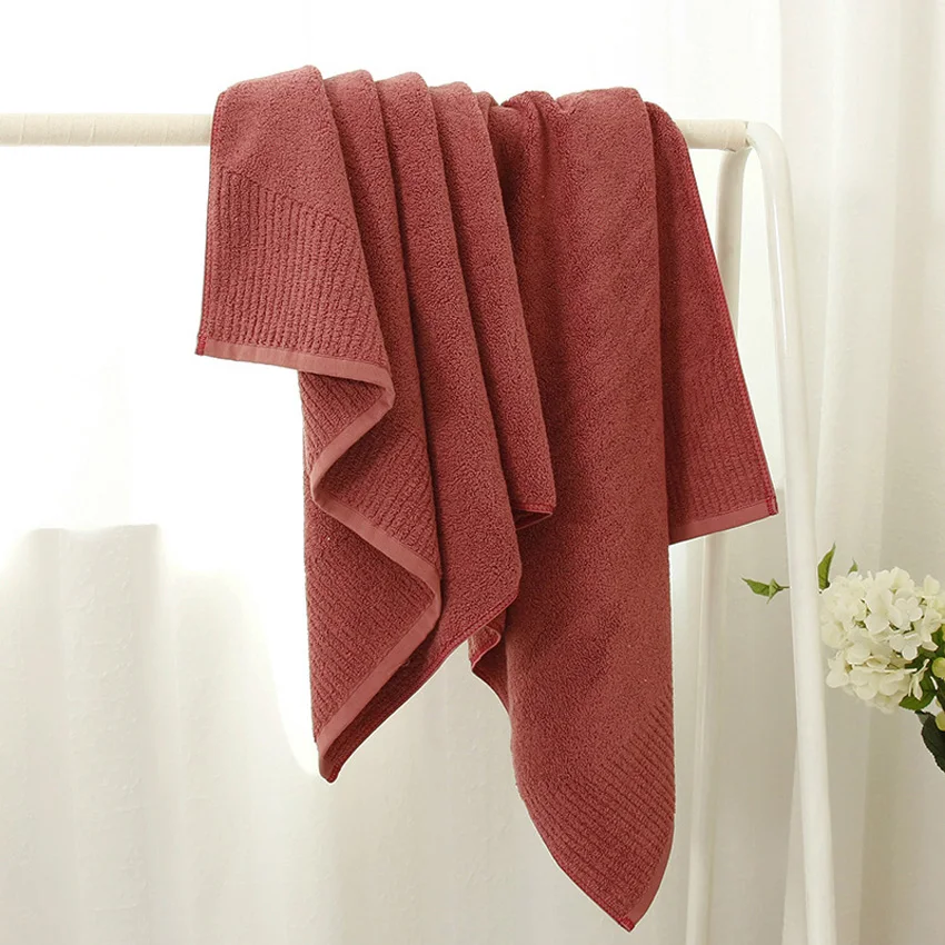 Толстое Большое банное полотенце Хлопковое для душа и лица набор однотонных