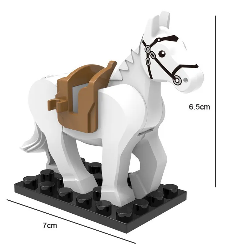 Средневековый Рыцари лошадь боевой конь Волчья модель фигурные блоки окончания