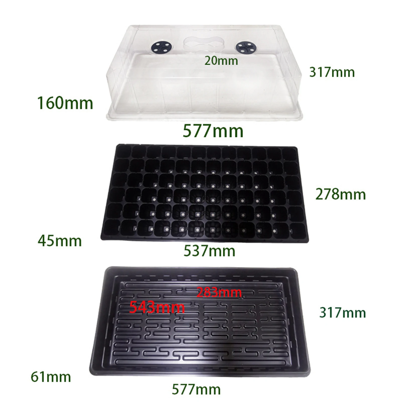 

72-Cell Seedling Tray With Cover Seed Starter Kit Thicken Flower Moisturizing Incubator Plant Seedling Germination Nursery Tray