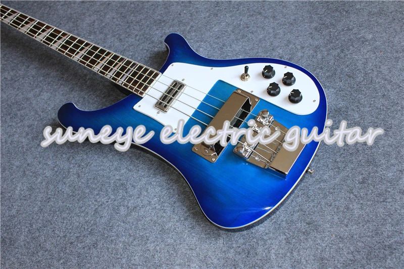 Custom Shop Blue Glossy Rick 4003 4 String Electric Bass Guitar Guitarra Free Shipping | Спорт и развлечения