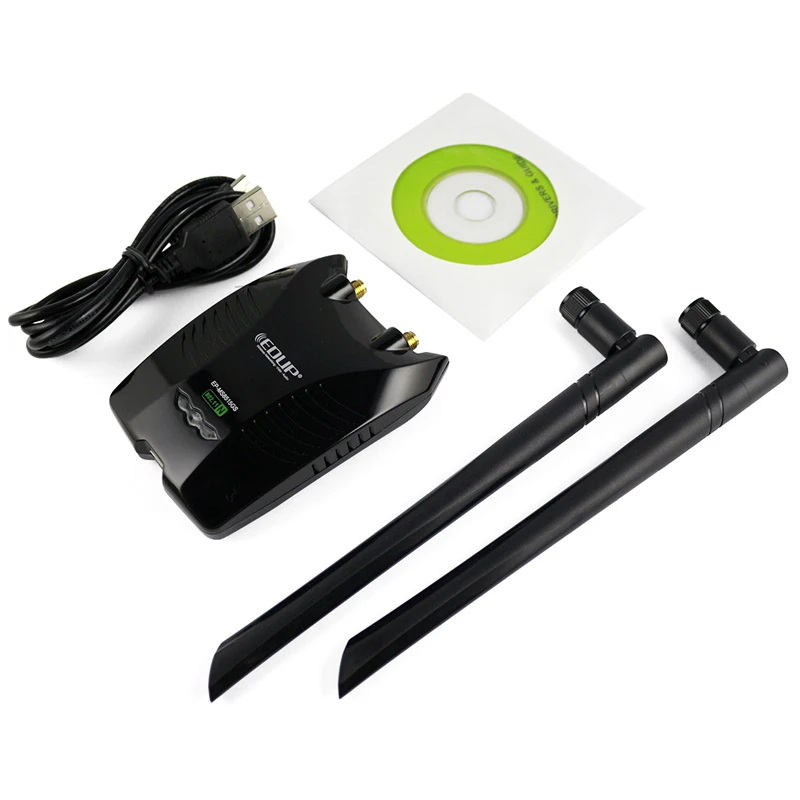 

EDUP 300Mbps 2.4Gbps USB WiFi With Dual Detachable Antenna 6dBi Wireless Network Card For PC Desktop Laptop With Windows 802.11n