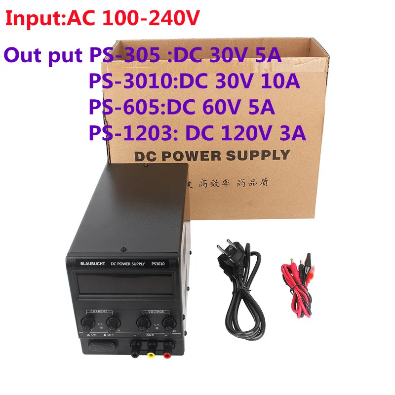 

BLAUBUCHT Laboratory Power Supply Adjustable Source 30v 10a Adjustable Voltage Regulator 110V-220V Input Bench Power Supply