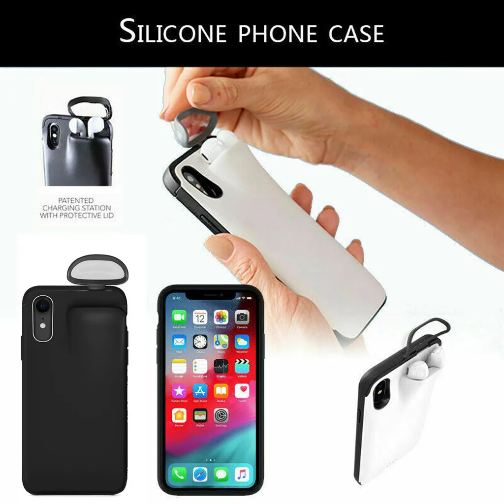 2 в 1 для iphone чехол Беспроводная гарнитура Набор защита iPhone XR и AirPods складская |