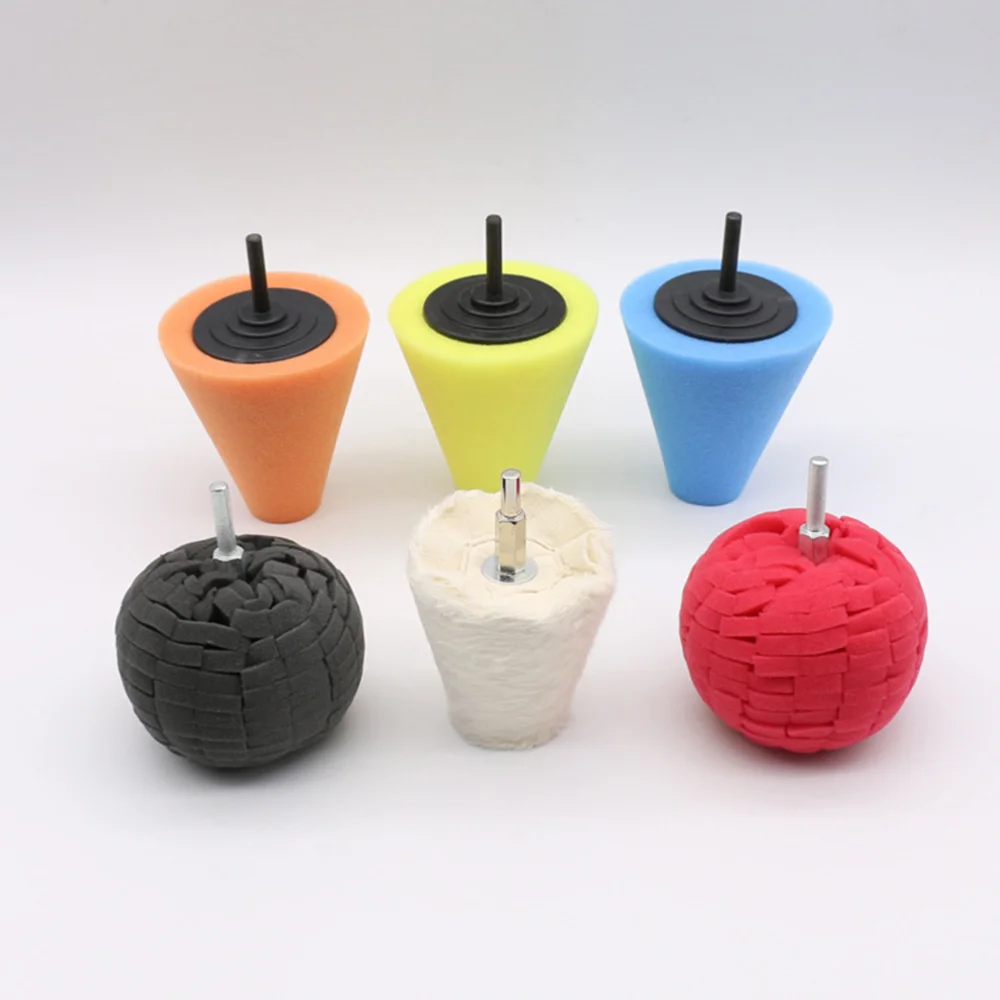 

6PCS/Set 3 inch Car Hub Polishing Sponge Pads Sealing Buffer Sponge Wheel Kit for Car (Blue Yellow Orange Black White Red)