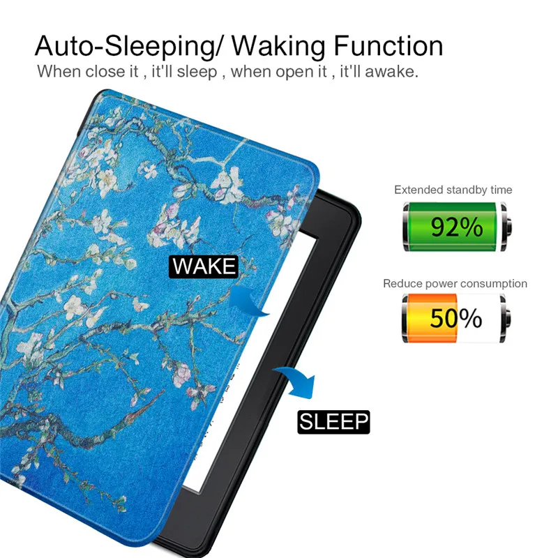 Популярный модный Чехол книжка из искусственной кожи с рисунком для Amazon Новый