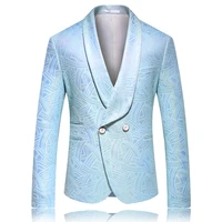 mens spring and autumn fashion european and american top business casual handsome slim mens woven pattern suit
