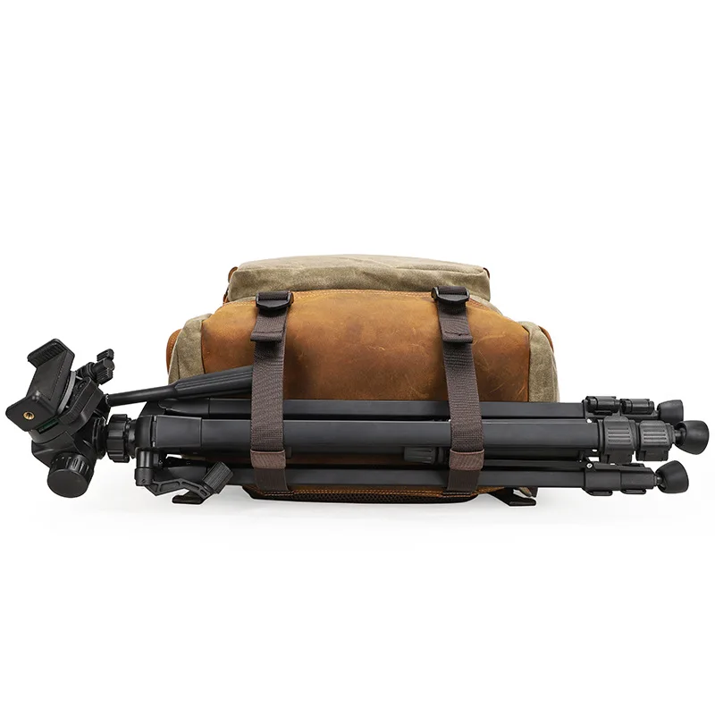 

YUPINXUAN Dropshipping Waterproof DSLR Backpacks Canvas Leather Camera Rucksacks Vintage Travel Daypacks Multifunction Mochila