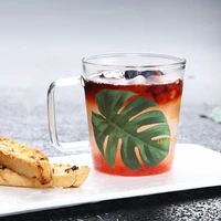 originality loquat pattern glass cup vaso household transparent cold drink fruit juice cup office cappuccino latte coffee mugs