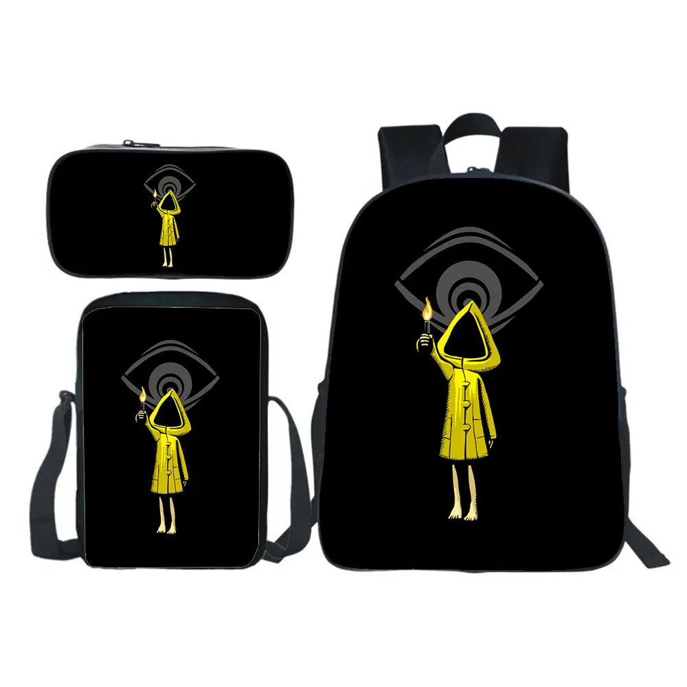 Game Little Nightmaresy Backpack 3 Pieces/set Pencil Case Messenger Bag Teenager Backpack All-match Simplicity Bookbag Rucksack