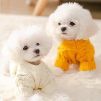 super soft girl dogs winter clothes for york solid color half sleeve winter new chihuahua pet sweater knitted kitten clothing