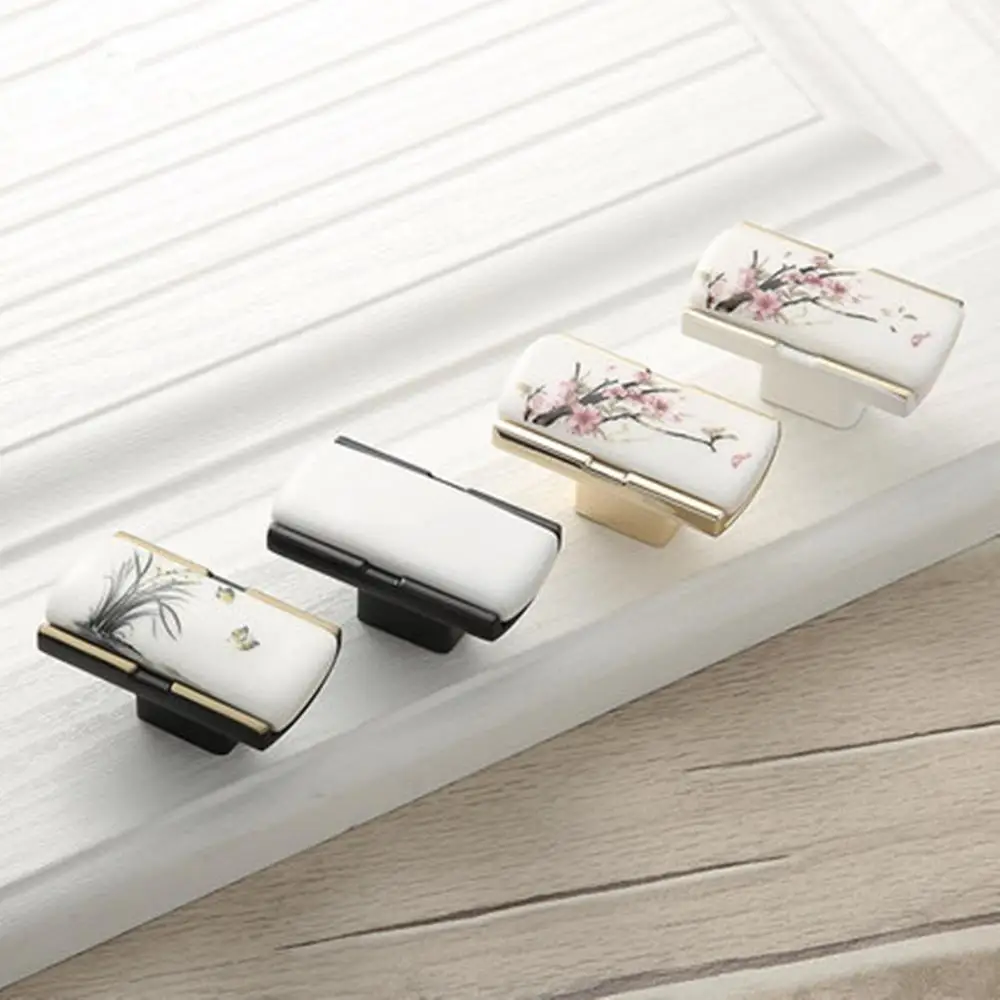 Золотистая керамическая ручка Европейский ящик для шкафа мебельная фурнитура