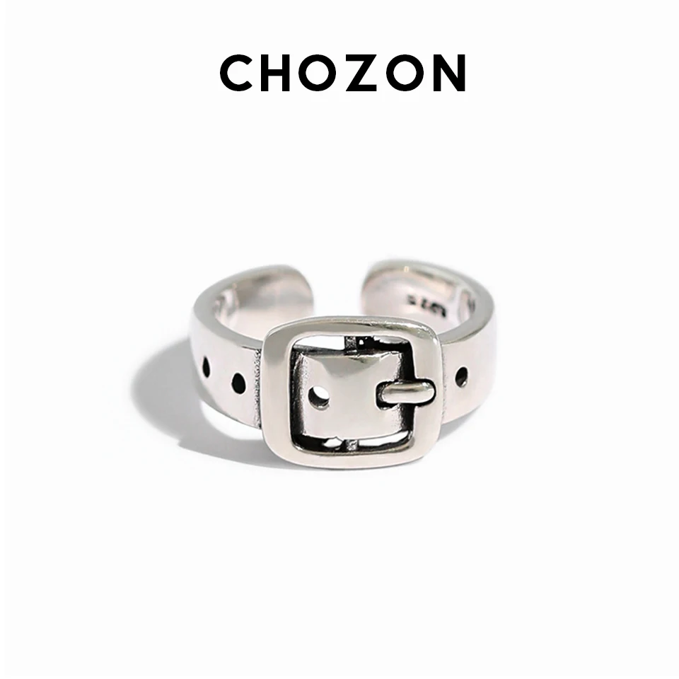 

Женское кожаное кольцо в Корейском стиле, винтажное Открытое кольцо из стерлингового серебра S925 с кожаным ремнем в винтажном ретро-стиле