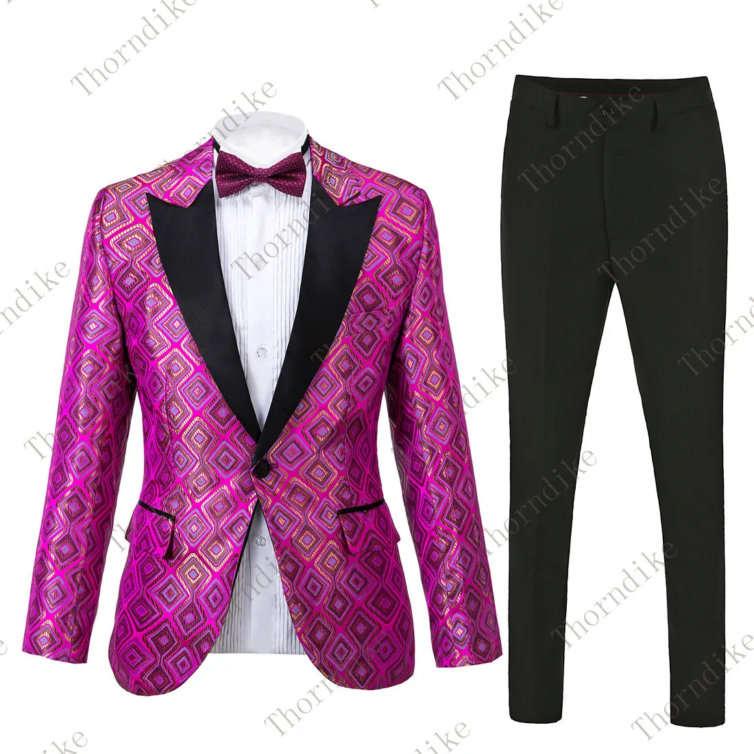Новинка 2019 мужские костюмы в клетку s Fushia облегающие деловые для жениха смокинг