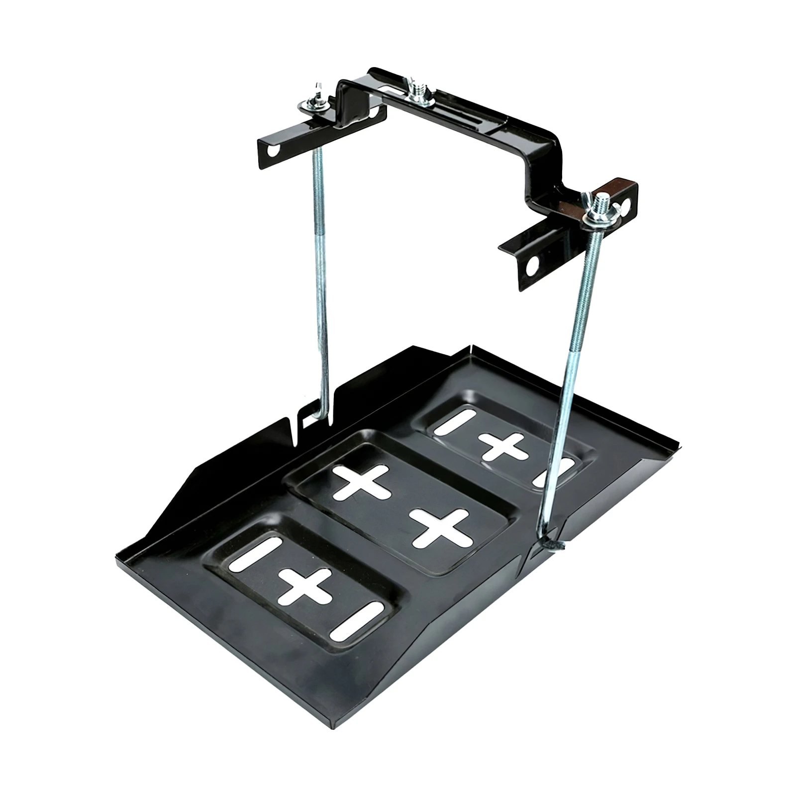 

Universal Car Battery Tray Adjustable Holder Down Clamp Bracket Kit Cycle Universal Recessed Slots Metal Automotive/Marine Hold